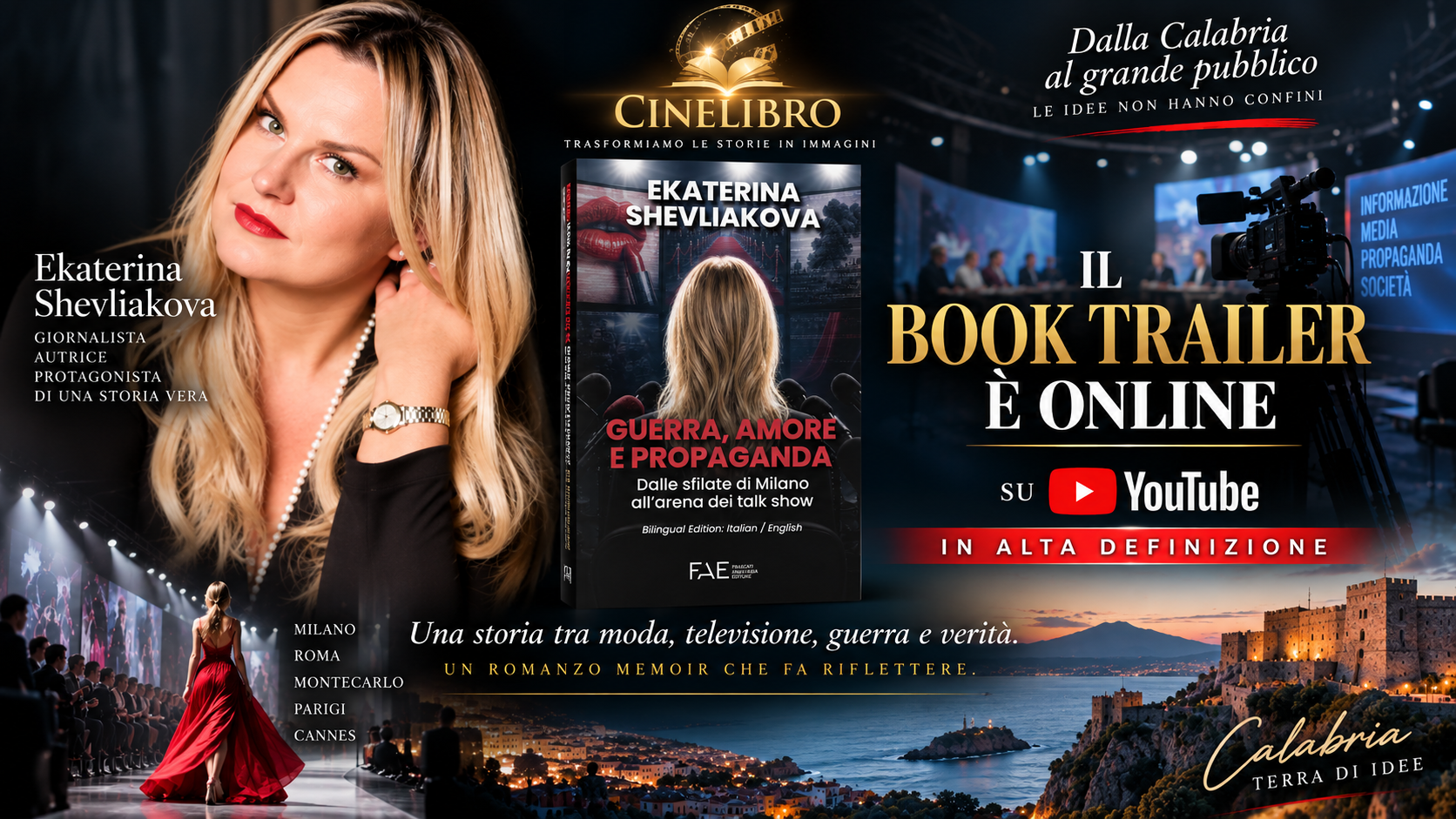 Dalla Calabria al grande pubblico: Cinelibro firma il Book Trailer di “Guerra, amore e propaganda” di Ekaterina Shevliakova 1 Dalla Calabria al grande pubblico: Cinelibro firma il Book Trailer di “Guerra, amore e propaganda” di Ekaterina Shevliakova